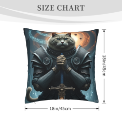 18x18인치 캣 나이트 패턴 더블 사이드 플러시 베개 커버