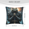 Funda de almohada de felpa doble cara de 18x18 pulgadas con diseño de gato caballero