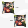 Funda de almohada de felpa doble cara de 18x18 pulgadas con estampado de chica anime
