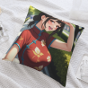 18x18英寸雙面毛絨動漫少女印花抱枕套