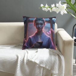 Funda de almohada de felpa doble cara de 18x18 pulgadas con diseño de belleza antigua