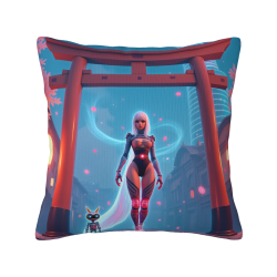 Funda de almohada de felpa doble cara estilo anime de 18x18 pulgadas