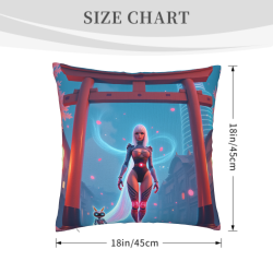 Copricuscino in peluche doppia faccia stile anime 18x18 pollici