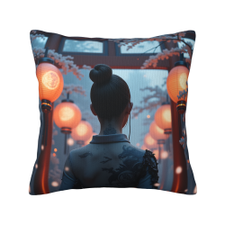 Copricuscino in peluche reversibile 18x18 pollici con motivo antico