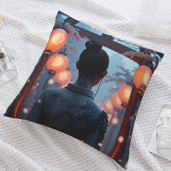Funda de cojín de felpa reversible de 18x18 pulgadas con diseño antiguo