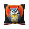 18x18 Inch Double - Sided Plush Pillow Cover with Owl Pattern