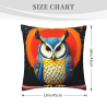 Copricuscino in peluche doppia faccia 18x18 pollici con motivo gufo