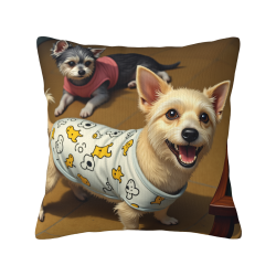 18x18 Zoll Doppelseitiger Plüsch-Kissenbezug mit Hundemuster