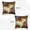 18x18インチ 両面プリント プラッシュ 犬柄 ピローケース