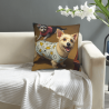 Funda de almohada de felpa doble cara de 18x18 pulgadas con patrón de perros