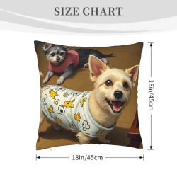 18x18英寸雙面毛絨狗狗圖案抱枕套