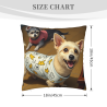 Funda de almohada de felpa doble cara de 18x18 pulgadas con patrón de perros