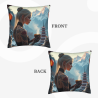 Funda de almohada de felpa de doble cara de 18x18 pulgadas con diseño de belleza y gatos