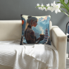 18x18 Inch Double - Sided Plush Pillowcase with Beauty and Cat Pattern