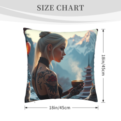 18x18 Zoll Kuschelkissenbezug mit Schönheits- und Katzenmuster