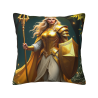 Funda de Almohada de Felpa de Doble Cara con Patrón de Guerrera Femenina de 45x45 cm