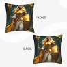 Funda de Almohada de Felpa de Doble Cara con Patrón de Guerrera Femenina de 45x45 cm