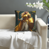 Funda de Almohada de Felpa de Doble Cara con Patrón de Guerrera Femenina de 45x45 cm