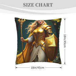 18x18 인치 더블 사이드 플러시 베개커버 (여전사 패턴)