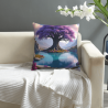 Federa da cuscino da 45x45 cm a doppio lato morbido con motivo di albero viola onirico