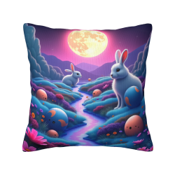 18x18 Zoll doppelseitiger Plüsch-Kissenbezug mit Hasenmuster