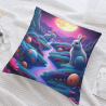 Copricuscino in peluche doppia faccia 18x18 pollici con motivo coniglio