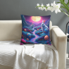 18x18 Inch Double - Sided Plush Pillow Cover with Rabbit Pattern