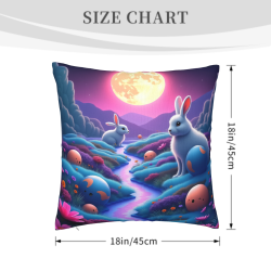 18x18 Zoll doppelseitiger Plüsch-Kissenbezug mit Hasenmuster