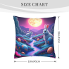 18x18 Inch Double - Sided Plush Pillow Cover with Rabbit Pattern