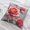 Housse de coussin en peluche recto-verso 18x18 pouces avec motif rose