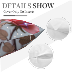 Funda de almohada de felpa doble cara de 18x18 pulgadas con diseño de rosas