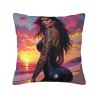 Funda de almohada de felpa doble cara de 18x18 pulgadas con diseño de belleza