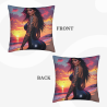 Funda de almohada de felpa doble cara de 18x18 pulgadas con diseño de belleza