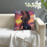 Funda de almohada de felpa doble cara de 18x18 pulgadas con diseño de belleza