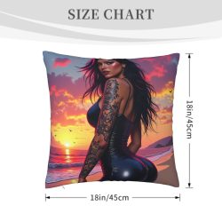 Funda de almohada de felpa doble cara de 18x18 pulgadas con diseño de belleza