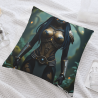 18x18 Inch Double - Sided Plush Pillowcase with Female Warrior Pattern