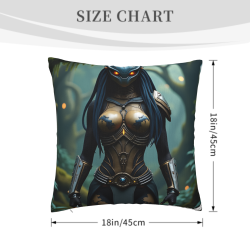 18x18英寸雙面毛絨女戰士圖案抱枕套