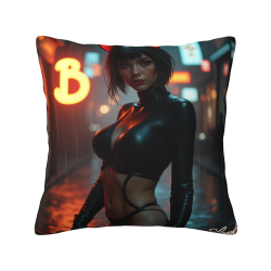 18x18인치 더블 사이드 플러시 애니메이션 여성 베개커버