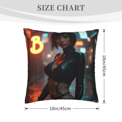 Cuscino Anime Donna Stile 18x18 Pollici Doppio Lato