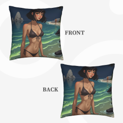 18x18 Zoll Doppelseitige Plüsch-Kissenbezug mit Bikini-Schönheit-Muster