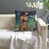 18x18인치 양면 플러시 베개 커버 - 비키니 미녀 패턴