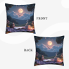 18x18 Inch Double - Sided Plush Moonlit Night Owl Pattern Pillowcase
