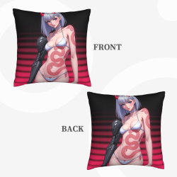 Housse de coussin en peluche double face 18x18 pouces avec personnage anime