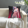 Housse de coussin en peluche double face 18x18 pouces avec personnage anime