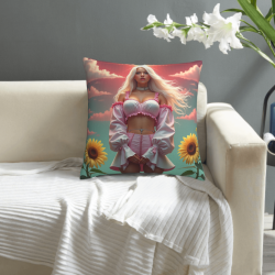 Funda de cojín de felpa de moda - Chica soñadora