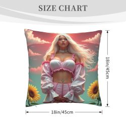 Housse de coussin en peluche mode - Fille rêveuse