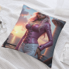 Funda de almohada de felpa doble cara de 18x18 pulgadas con diseño de belleza anime