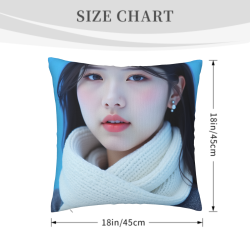 18x18인치 양면 플러시 베개 커버, 유명인 패턴