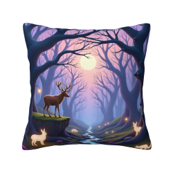 Copricuscino in peluche Foresta Incantata - Okomall