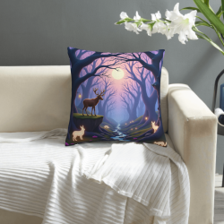 Housse de coussin en peluche Forêt Enchantée - Okomall